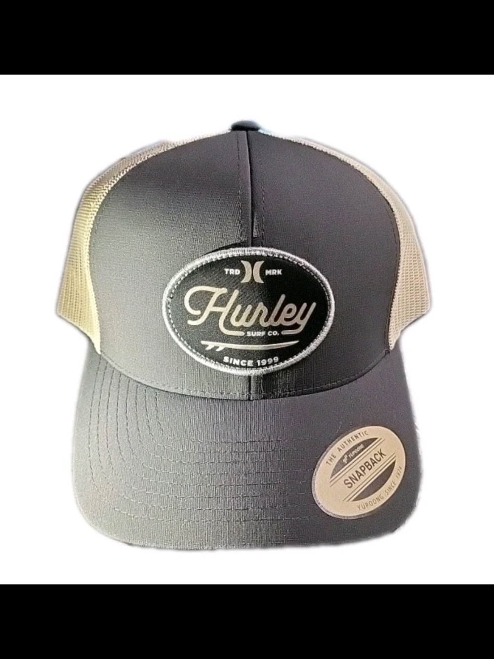 MENS HURLEY BROWN BLACK SNAPBACK TRUCKER HAT ADJUSTABLE CAP ONE SIZE